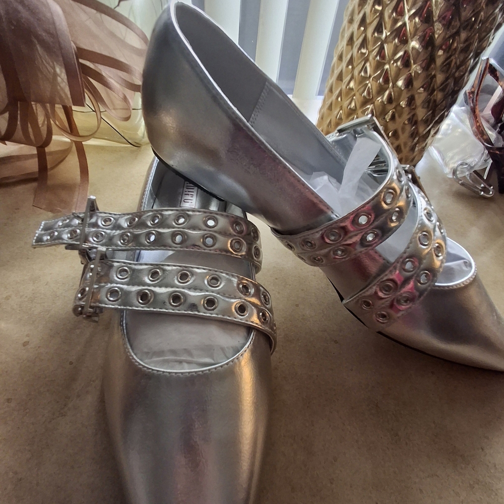 Silver Studded Women's Shoes